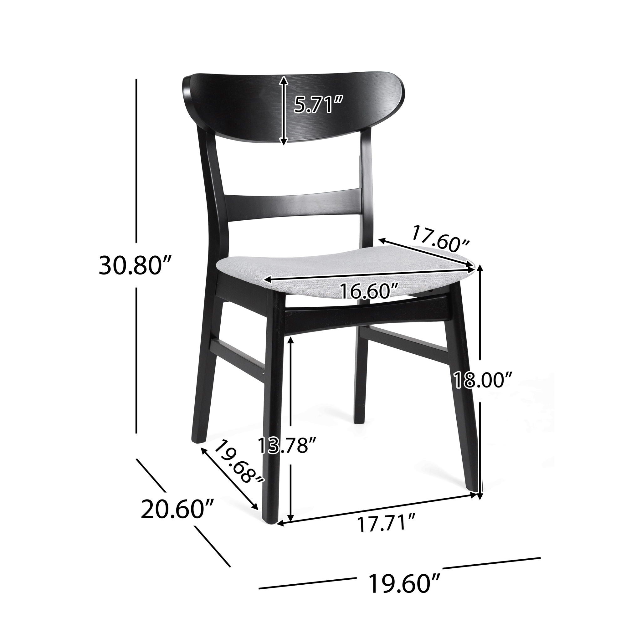 Mid Century Dining Chairs With Cushioned Seats And Wood Frame (Set of 2)