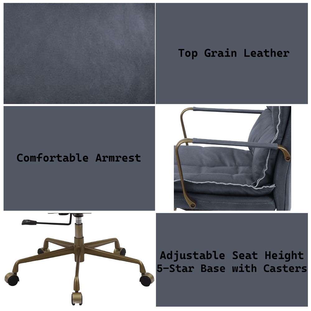 Tinzud - Office Chair - Gray Leather