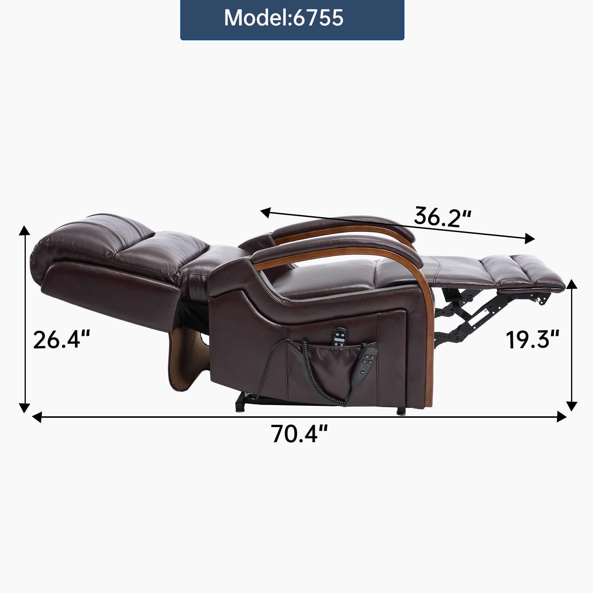 Power Lift Recliner Chair Dual Motor Infinite Position With Heat Massage And Heavy Duty Motion Mechanism - Brown