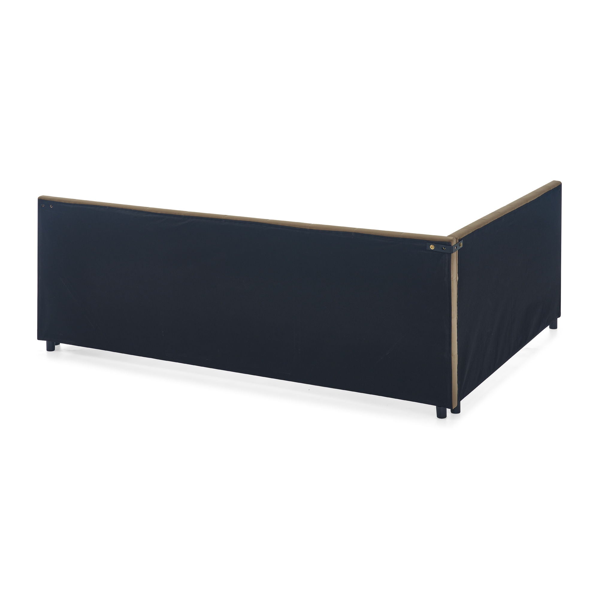 Storage Upholstered Tufted Bed Frame With Backrest And Armrests