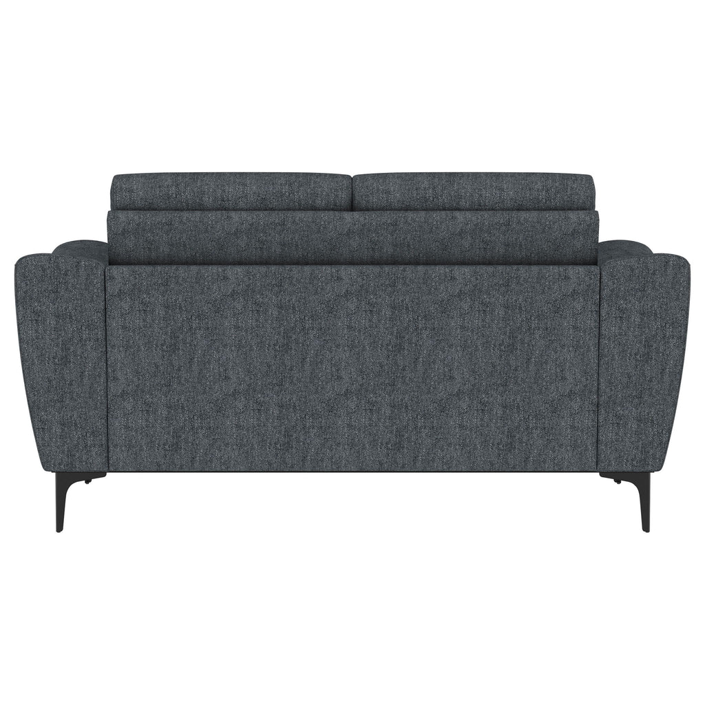 Oberle - Upholstered Sloped Track Arm Loveseat - Charcoal