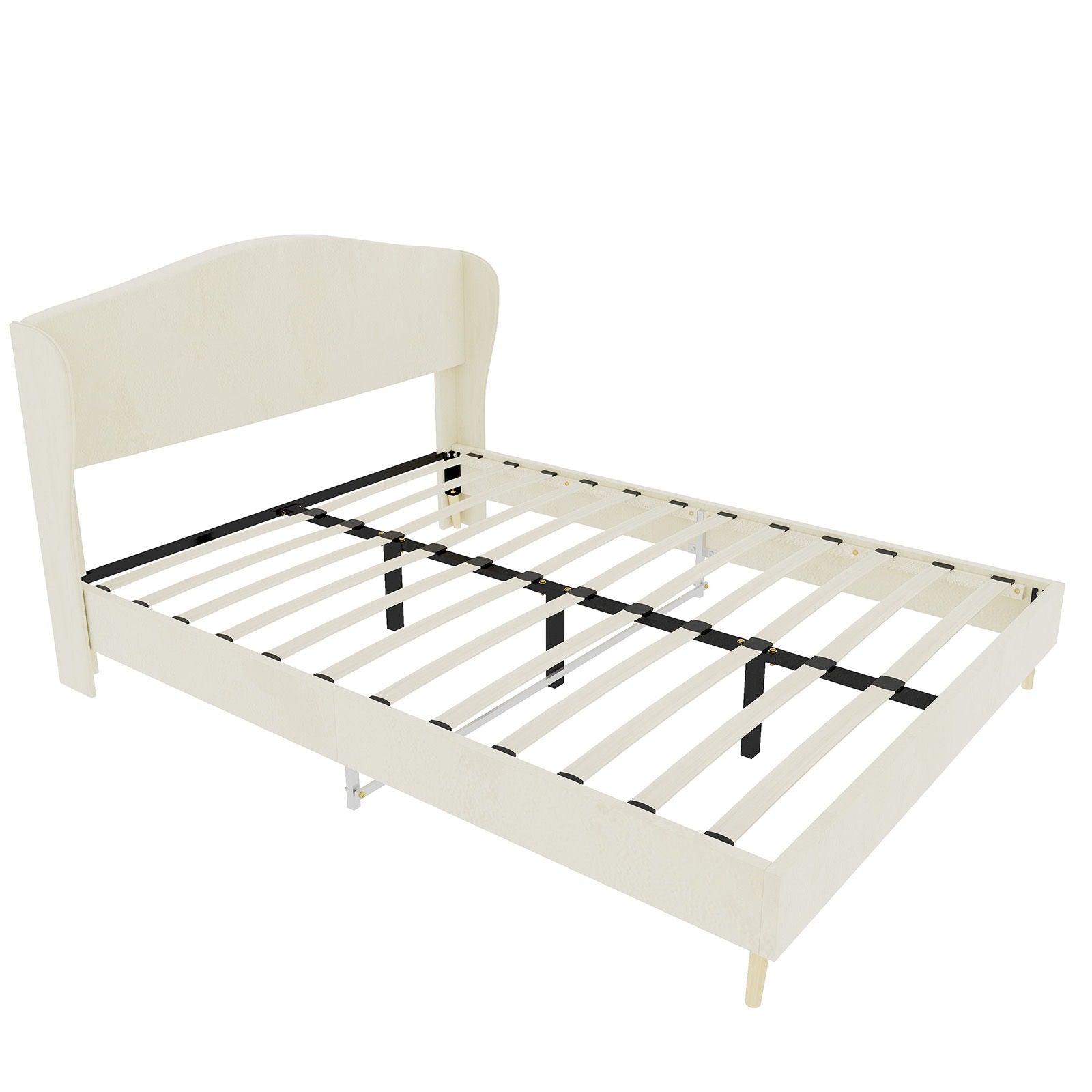 Upholstered Bed, Tufted Headboard, Comfortable Sleep