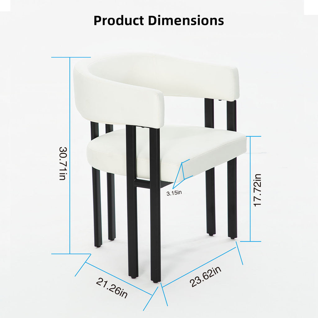Modern Dining Upholstered Barrel Chair With Curved Back And Armrests