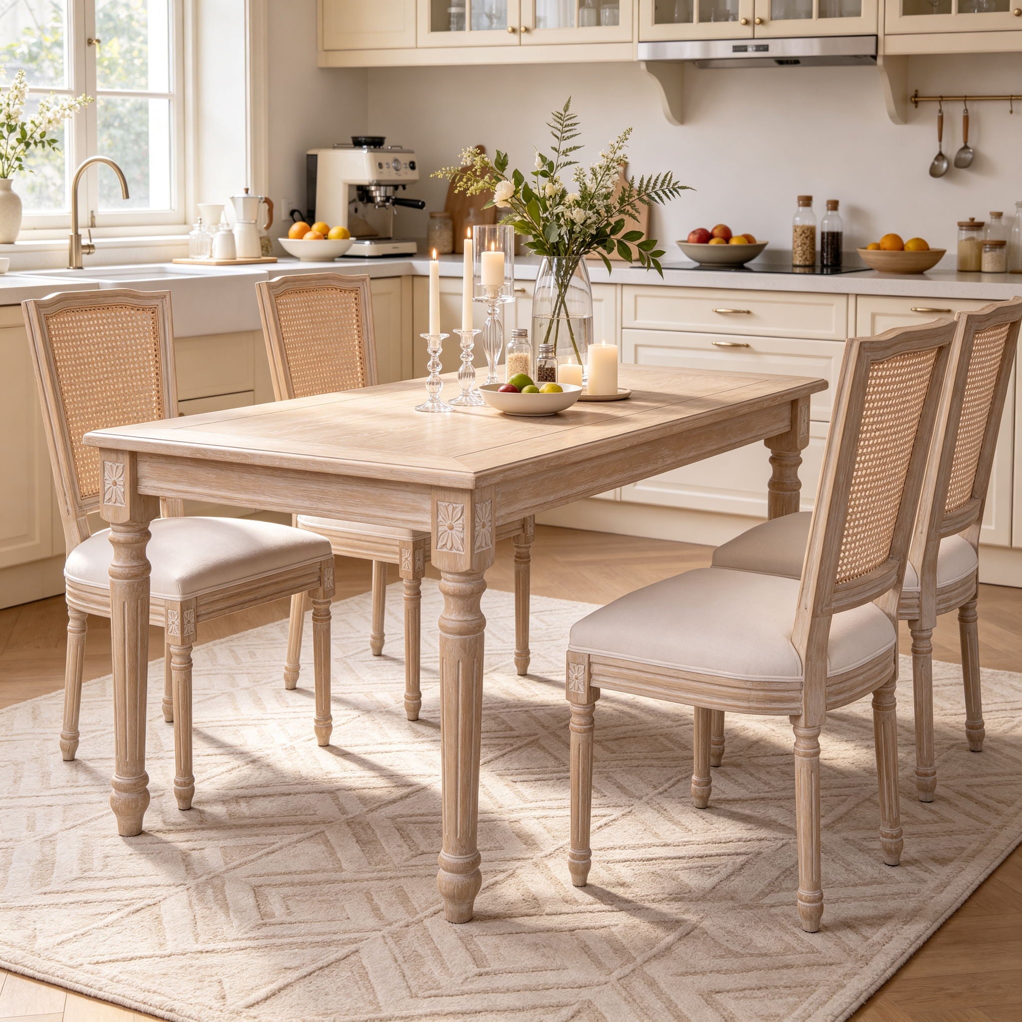 Upholstered Dining Chairs With T - Shaped Back (Set of 2) - Beige