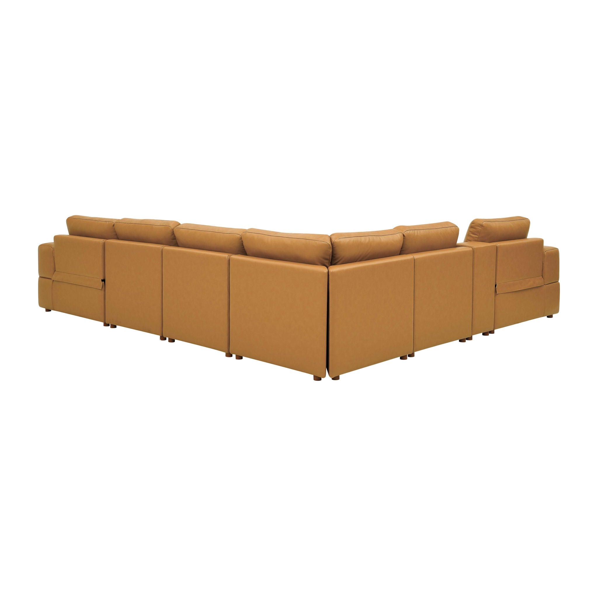Upholstered Large Arms Sectional With Recliner Seats