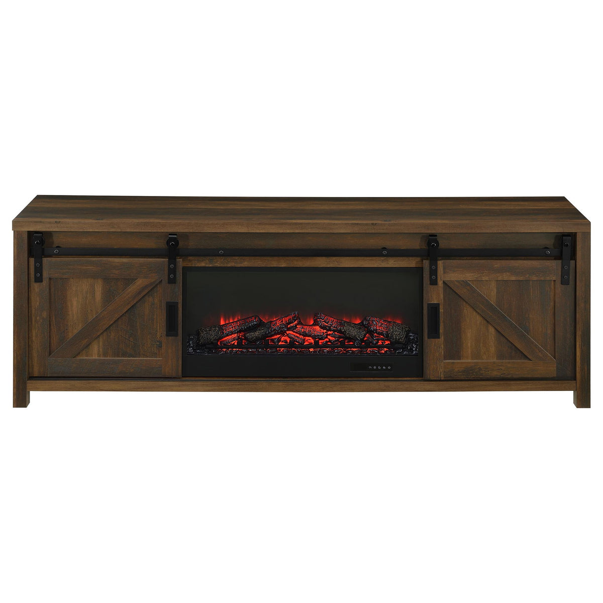 Clover - Fireplace TV Stand - Brown