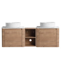 Wall Mounted Bathroom Vanity With Art Sink, 1 Storage Shelf, Soft Close Door