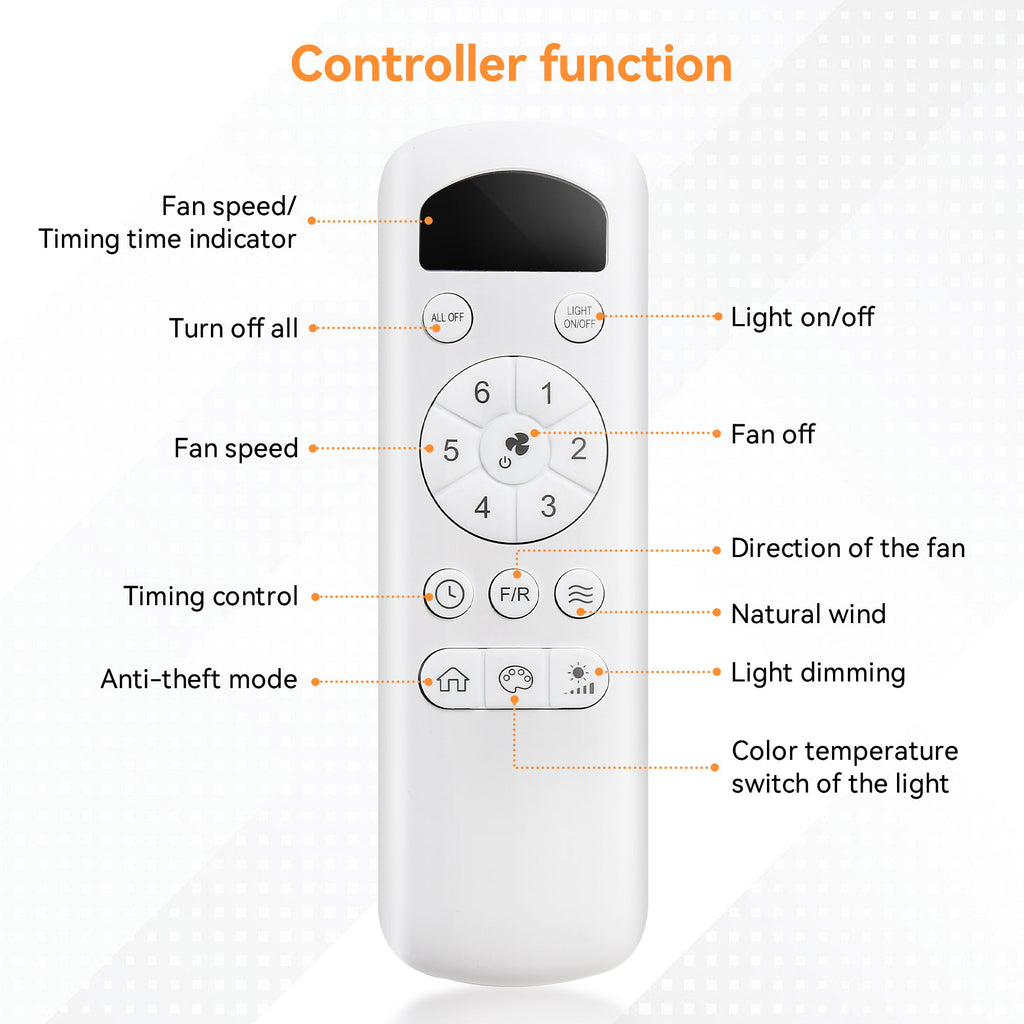 Flush Mount Ceiling Fan With LED Light 22W And Remote Control Blades For Indoor Use - Black