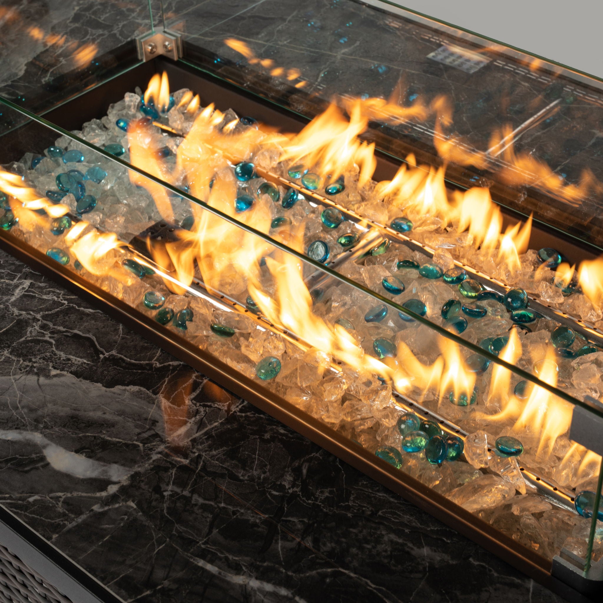 Outdoor Fire Pit Table, Propane Fire Table With - Espresso
