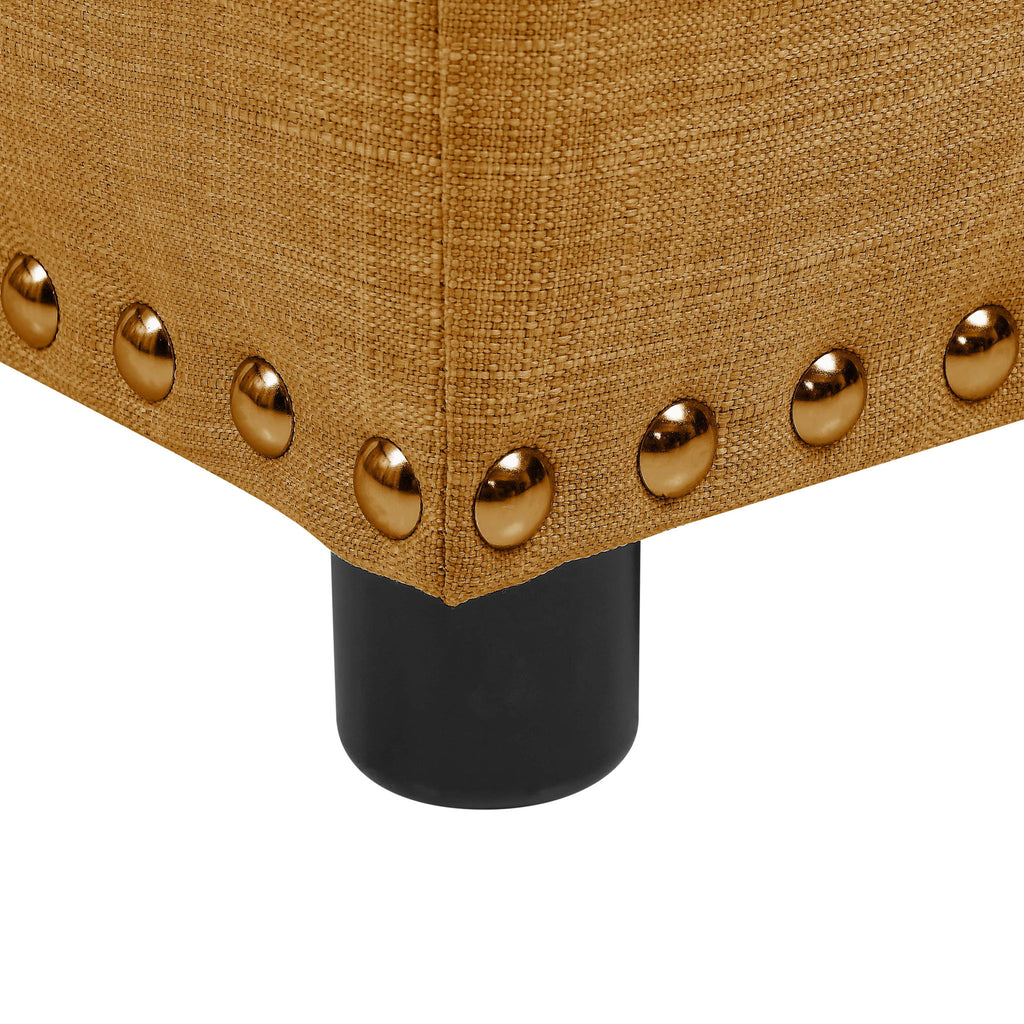 Tufted Storage Ottoman With Button Tufting And Nailhead Trim