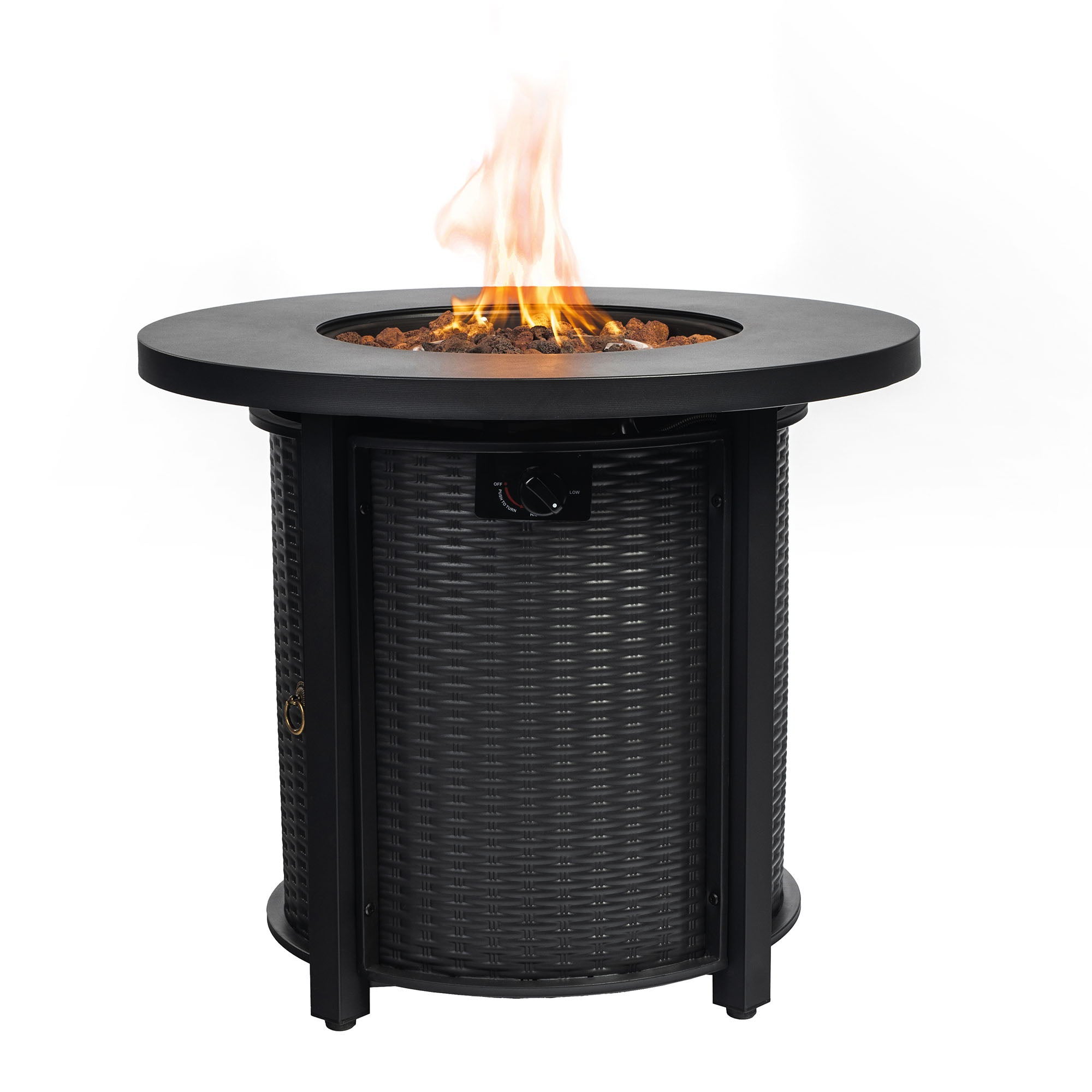 Propane Round 40000Btu Fire Pit Table - Black