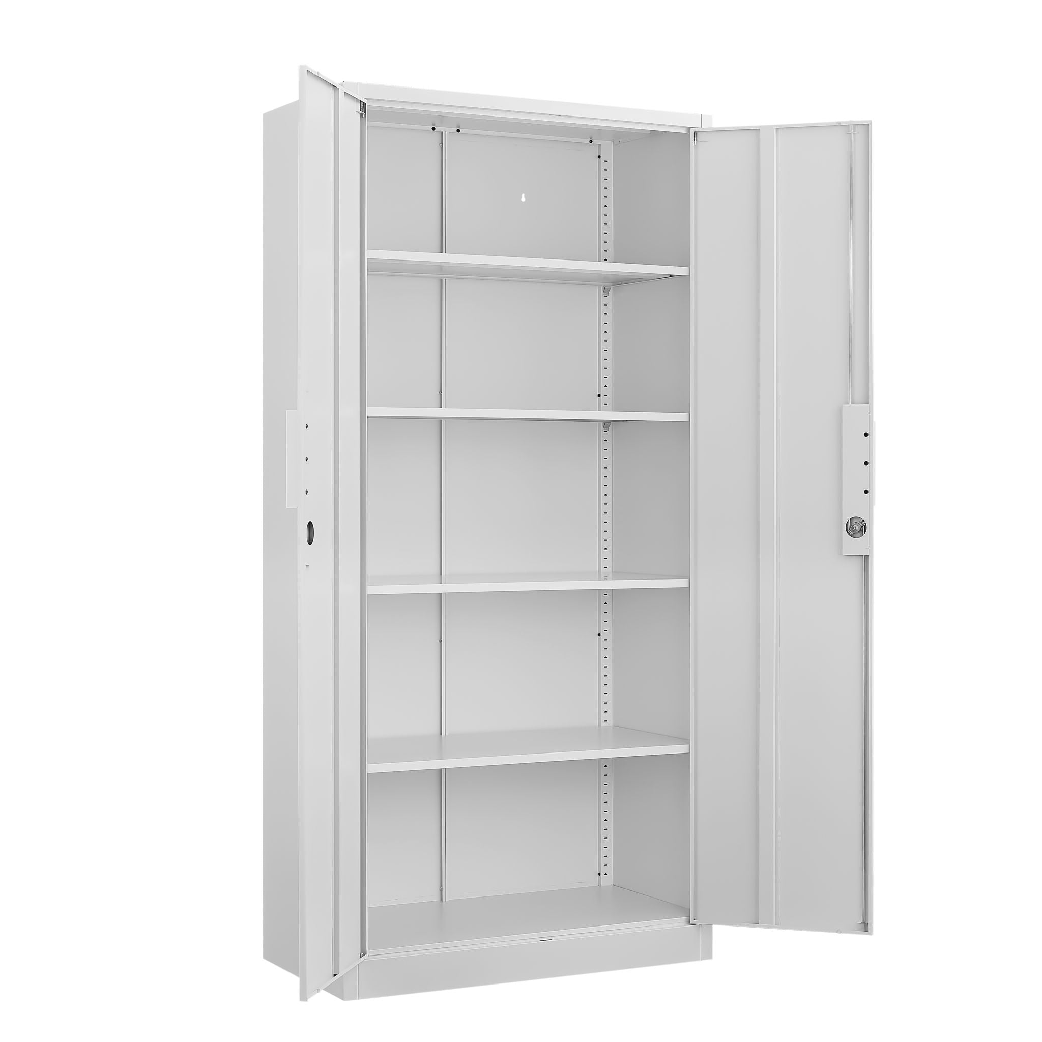 2 Door File Cabinet With Lock, 4 Adjustable Shelves, Heavy-Duty