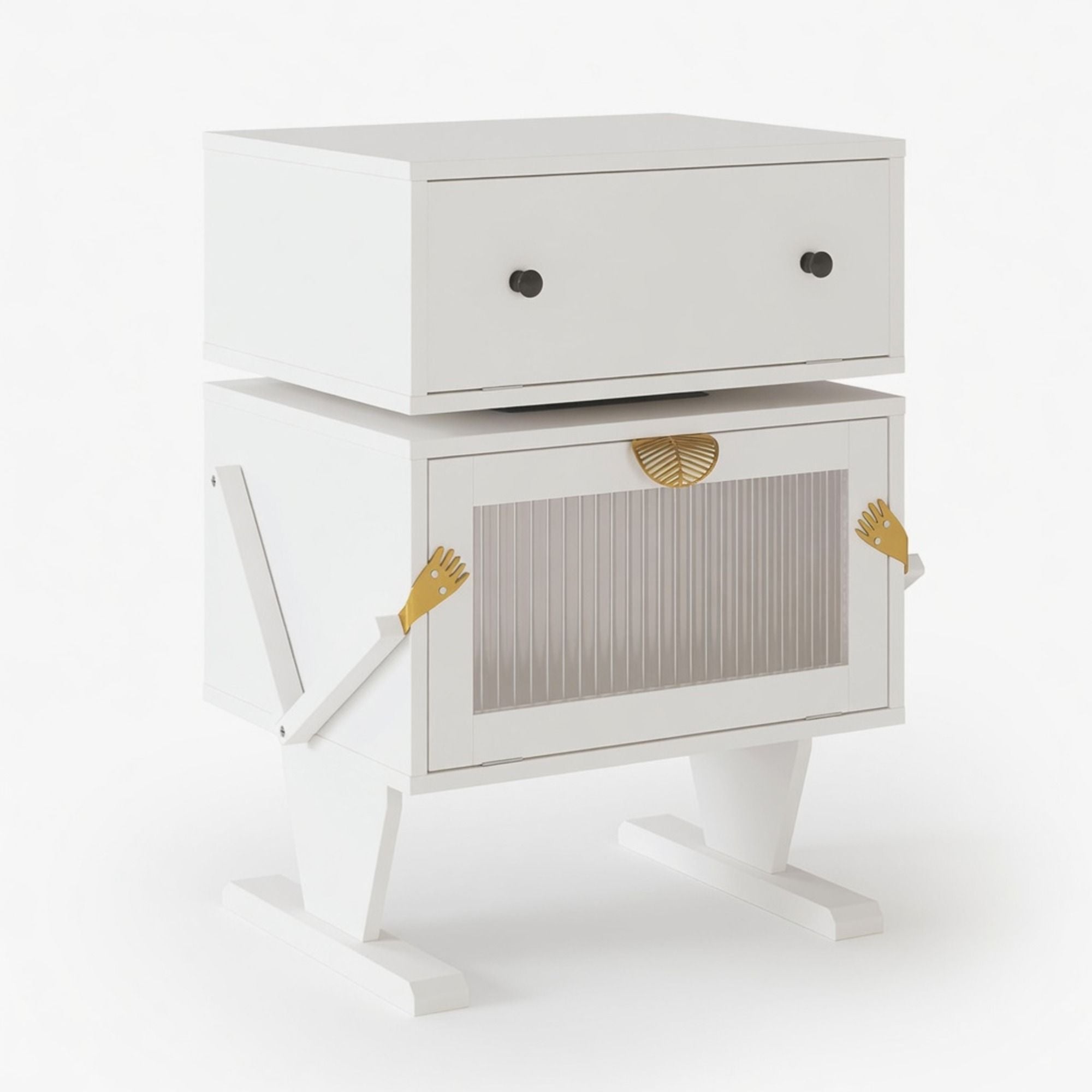 Robot LED Nightstand With 360° Rotating Drawer