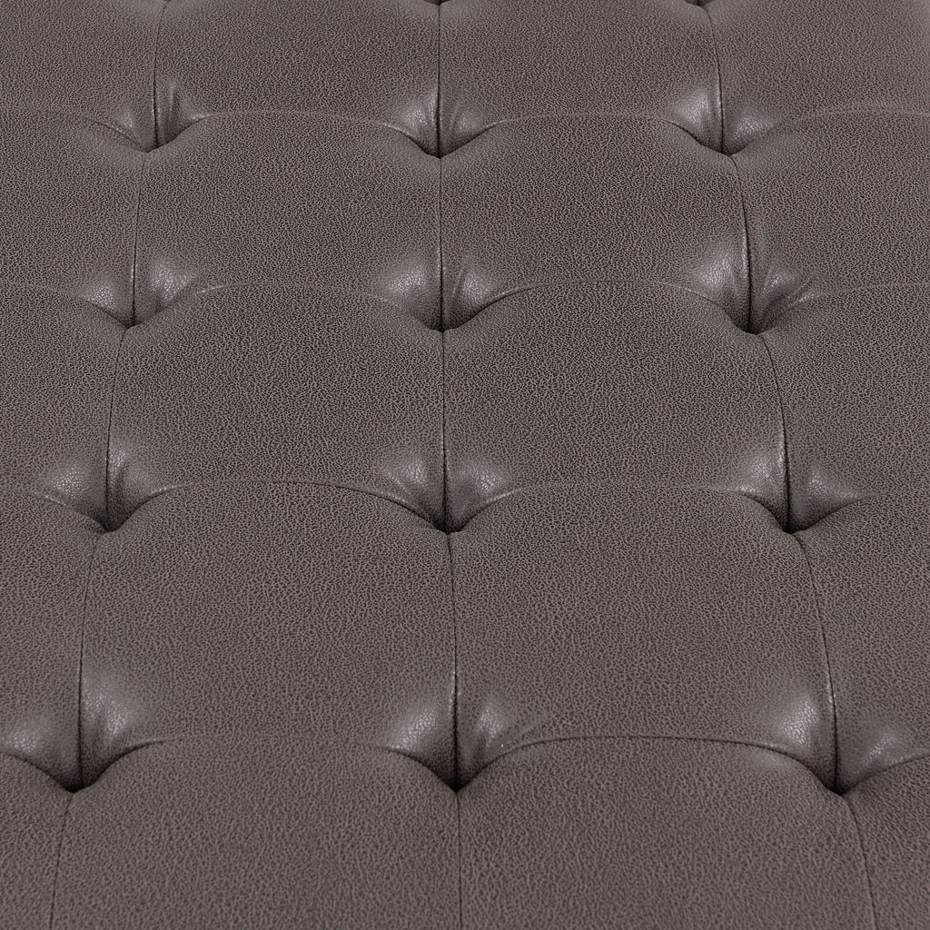 Upholstered Coffee Table With Rack - Dark Brown