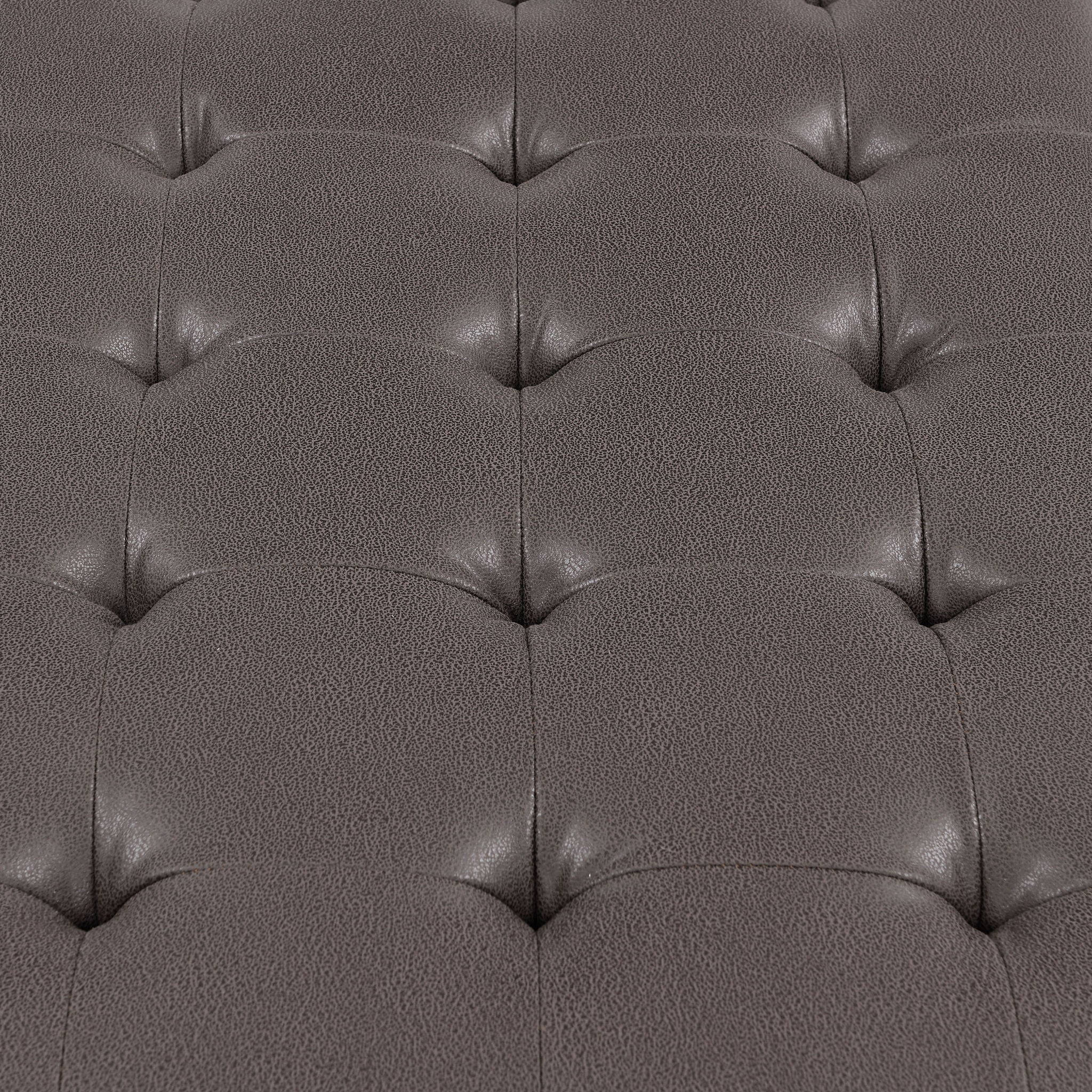 Upholstered Coffee Table With Rack - Dark Brown