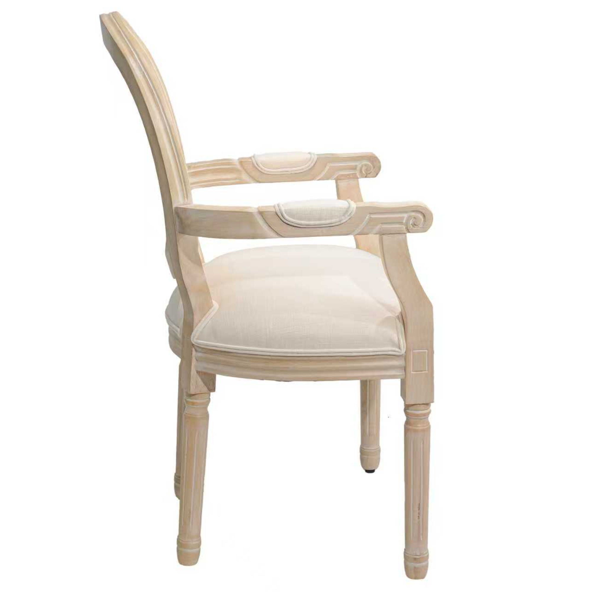 French Style Solid Wood Dining Chair (Set of 2) - Cream