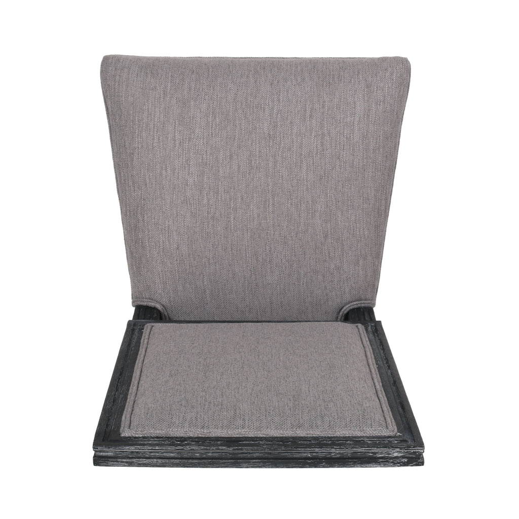 French Country Style Dining Chair With Upholstered Seating And Fluted Legs
