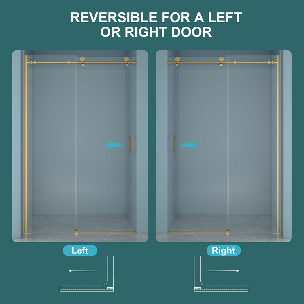 Single Sliding Bypass Shower Door Enclosure With Tempered Glass