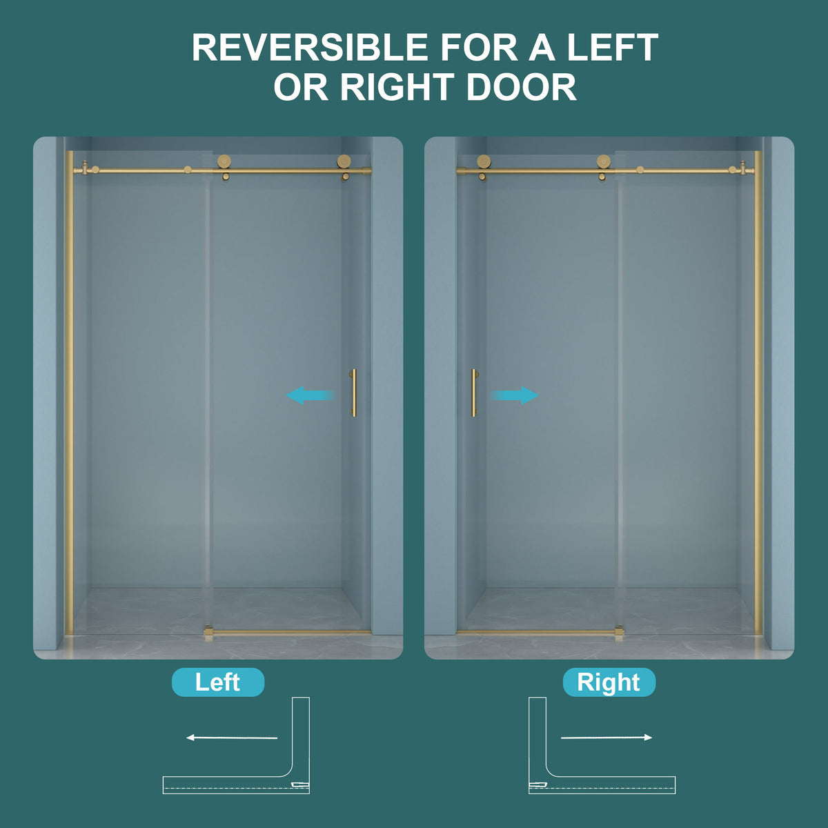 Single Sliding Bypass Shower Door Enclosure With Tempered Glass