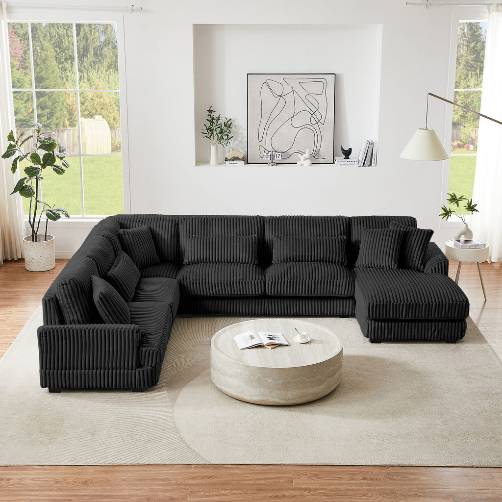 Oversized Sectional Sofa U - Shaped Sofa Couch Modern Sofa Upholstered In Soft With A Chaise Lounge For Living Room