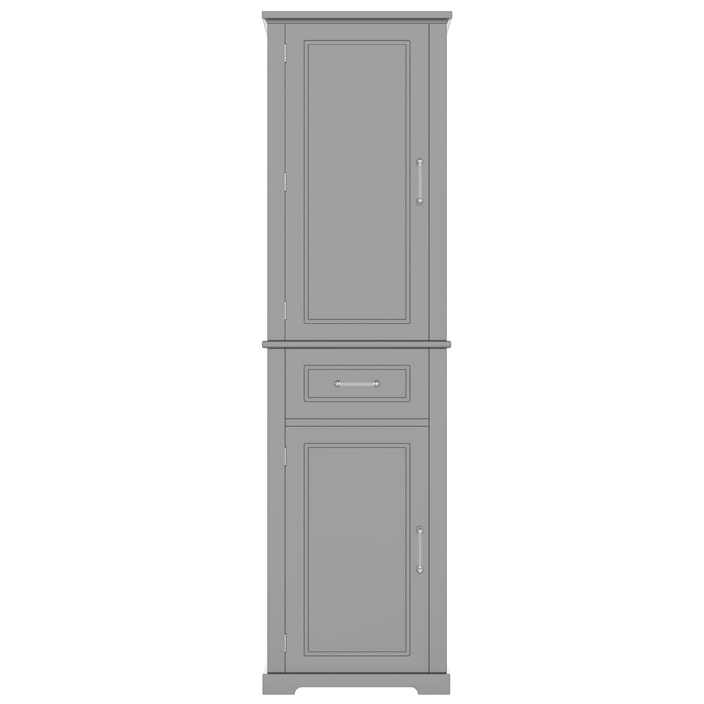 Tall Freestanding Bathroom Storage Cabinet With Adjustable Shelf, 2 Door Design