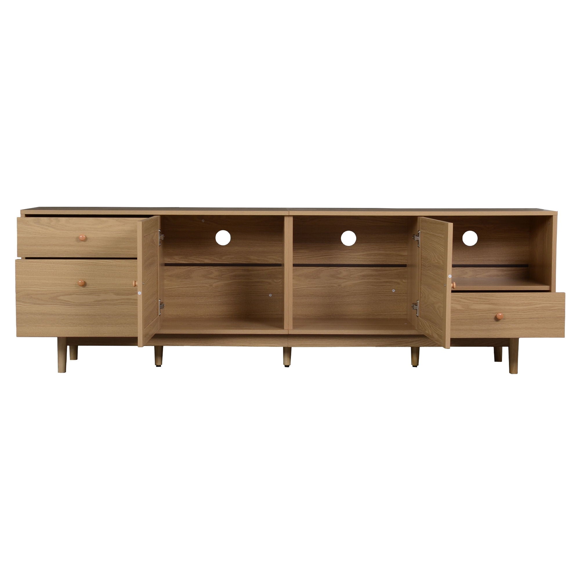 TV Stand With Doors - Natural