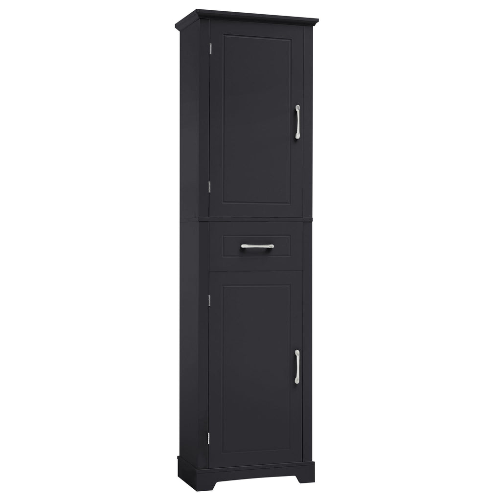 Tall Freestanding Bathroom Storage Cabinet With 2 Doors And Adjustable Shelves