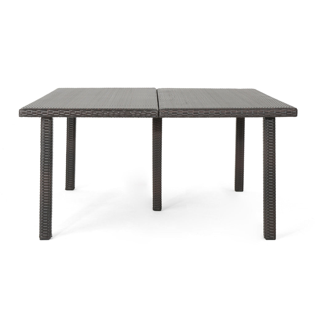 Outdoor Square Rattan Wicker Dining Table - Brown