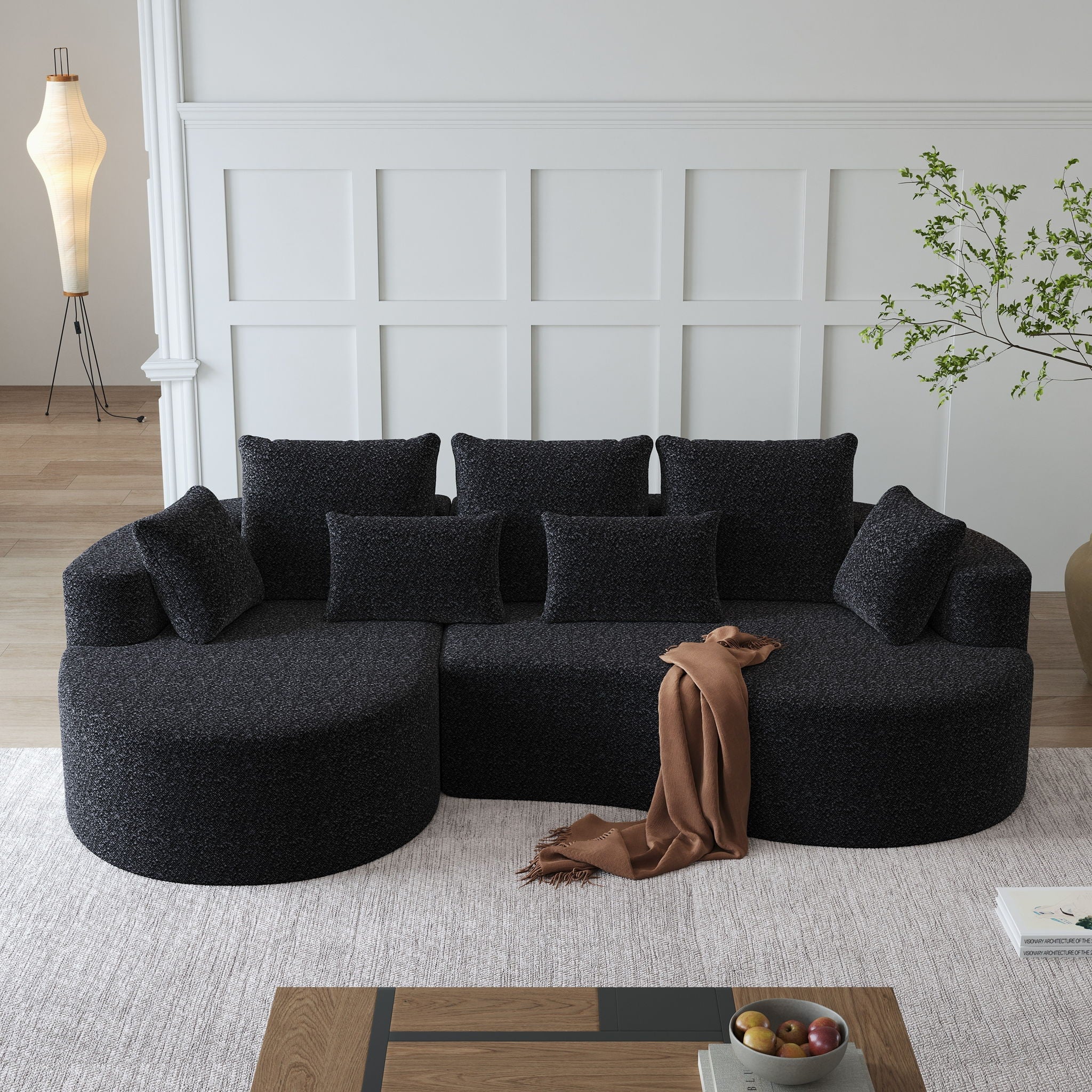 Curved Oversized Sectional Sofa With Extra Deep Seat