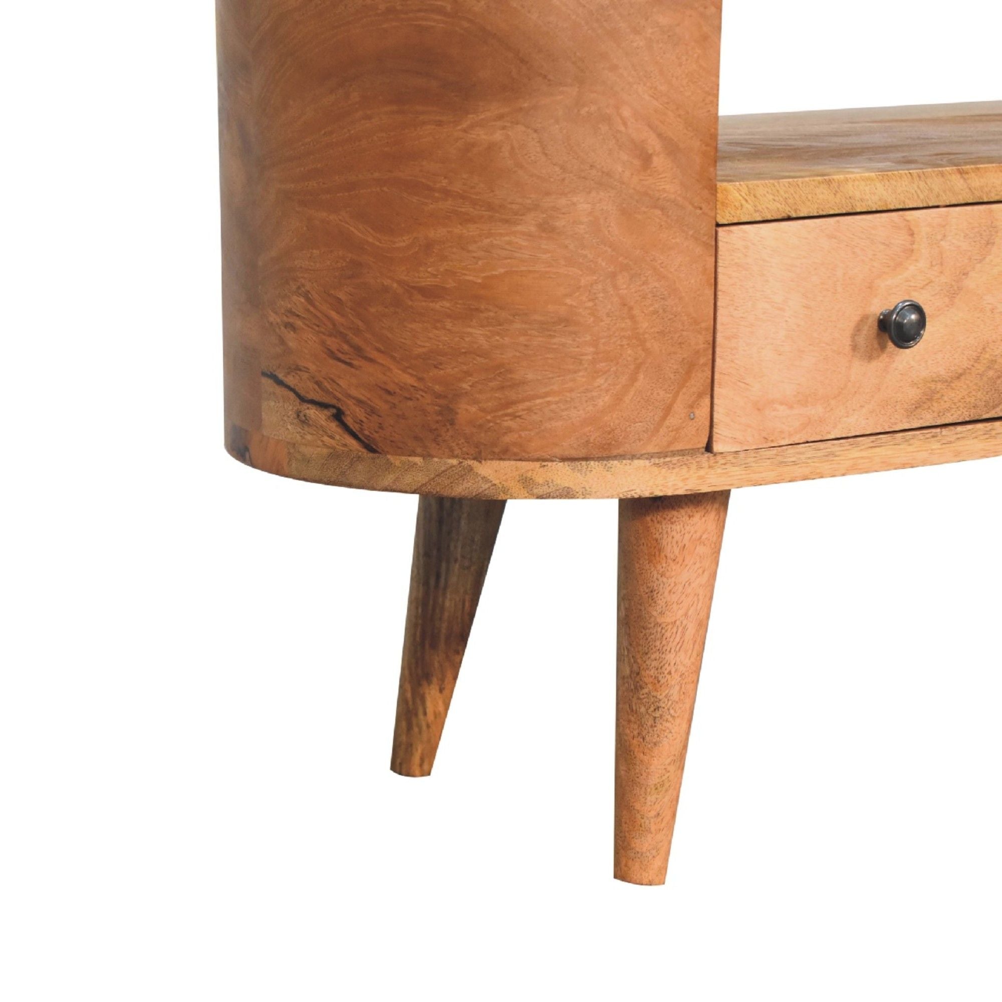 Modern Mini Rounded Entertainment Unit - Oak