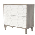 2 Drawer Lateral File Cabinet, Fits A4 / Letter / Legal - Gray / White