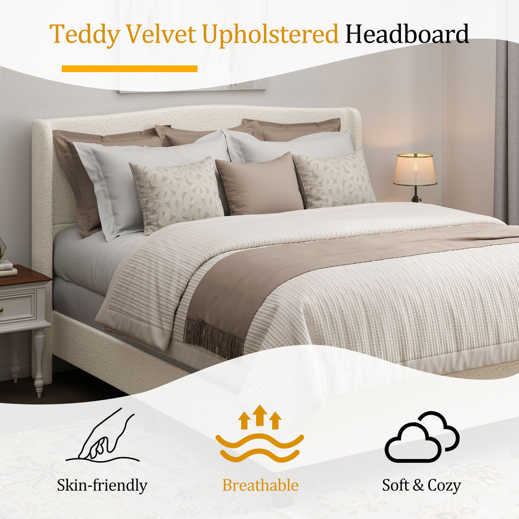 Platform Bed Frame With Tall Headboard And High Footboard