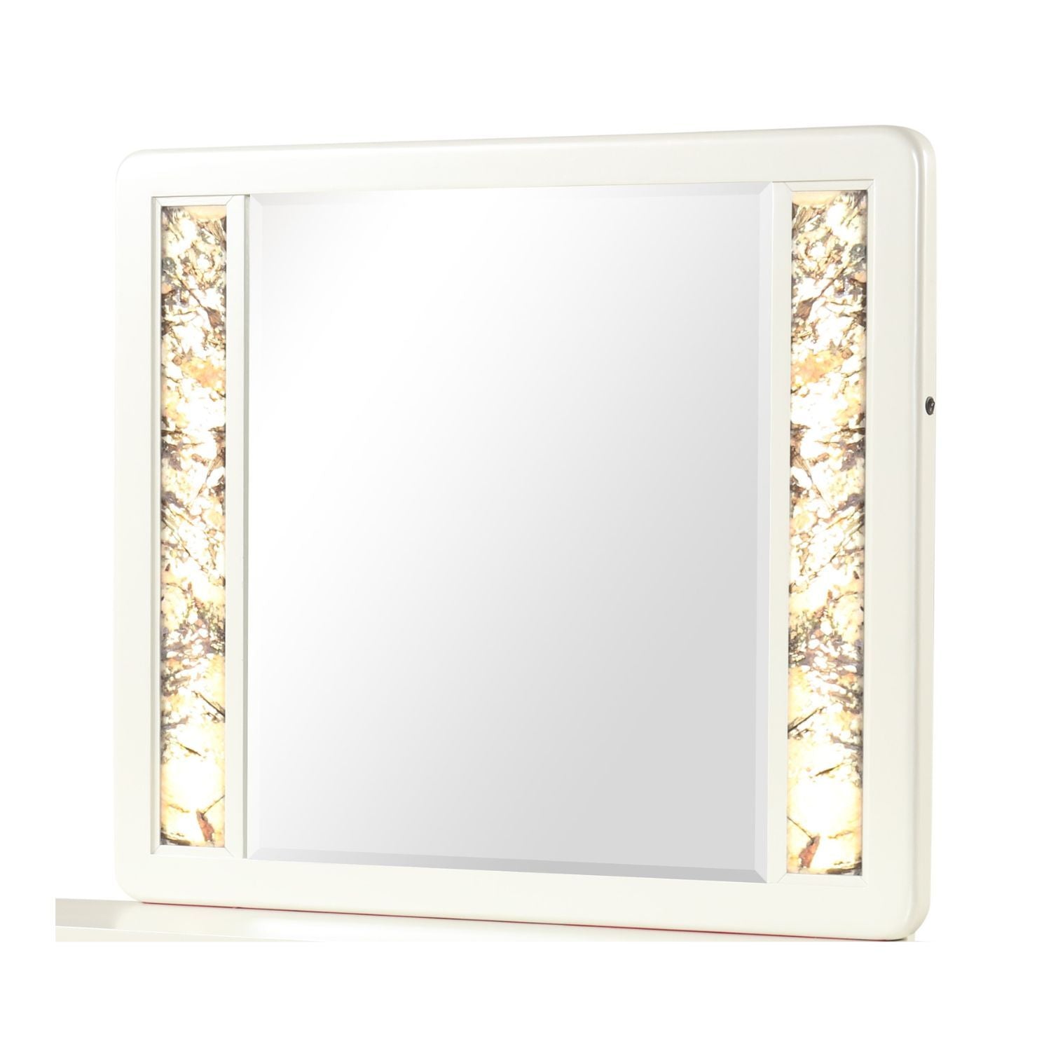 La Pierre - Rectangular Mirror With LED Lighting Panels - Beige