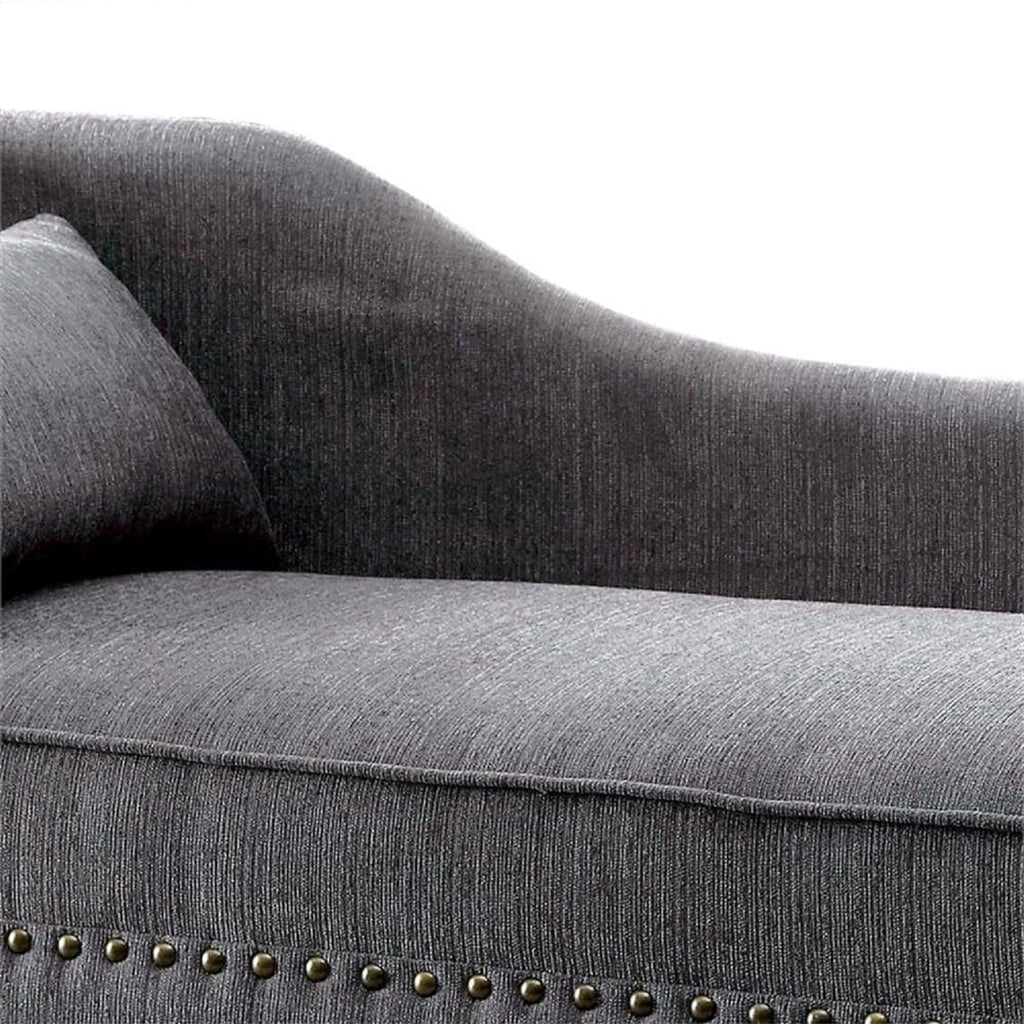 Chaise With Nailhead Trim And Plush Pillow