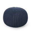 Bordeaux - Knitted Round Pouf Ottoman, Floor Cushion