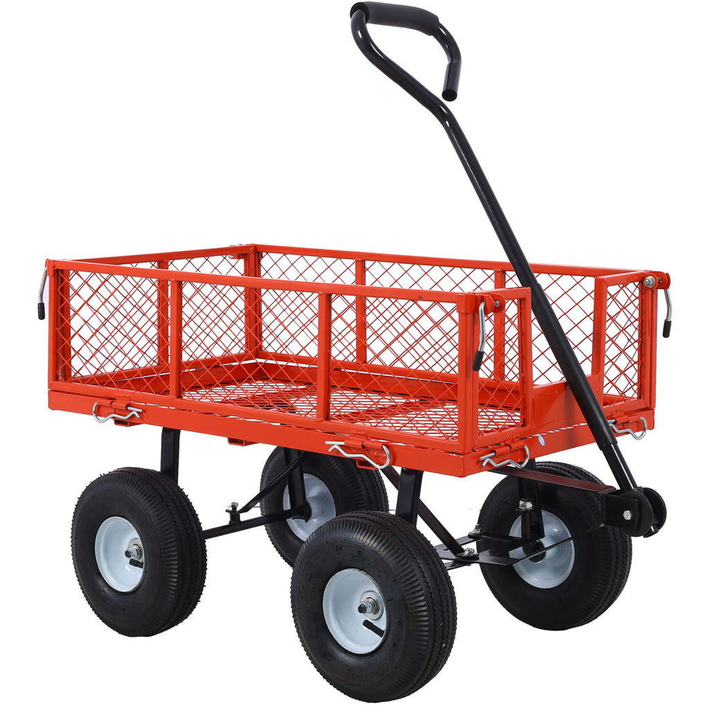 Heavy Duty Steel Garden Cart With Sides