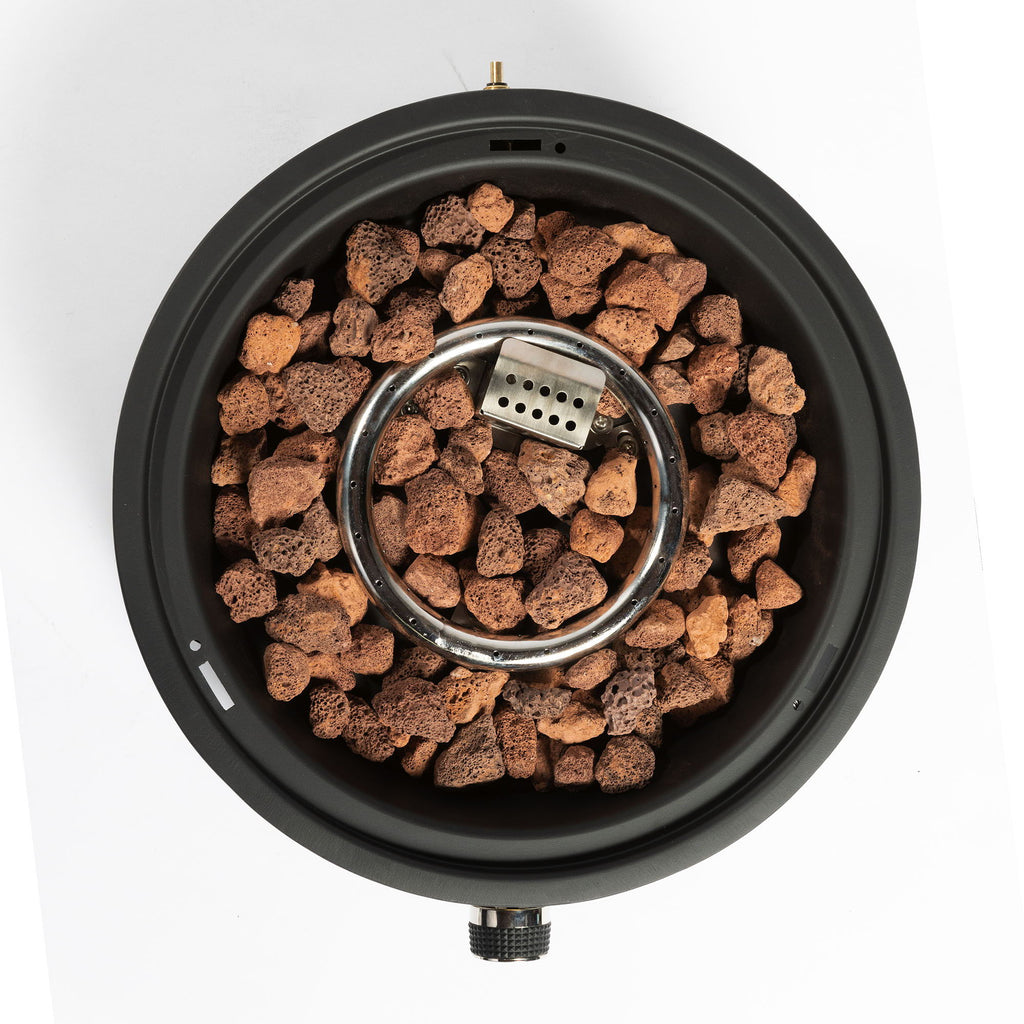 Propane Tabletop Gas Fire Pit, 40000 Btu Round For Outdoor - Black