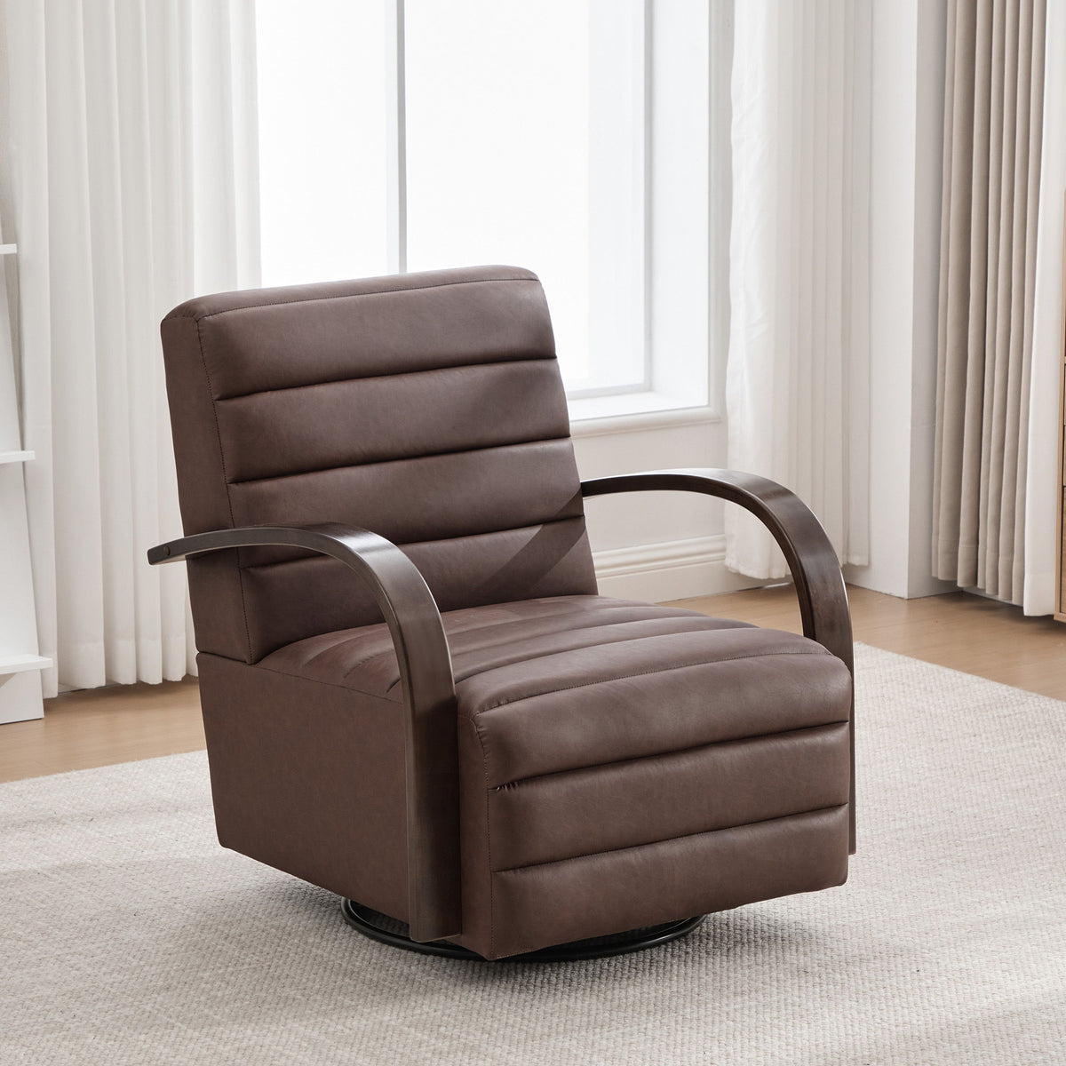 360° Swivel Accent Chair With Armrests, Comfy Lounge