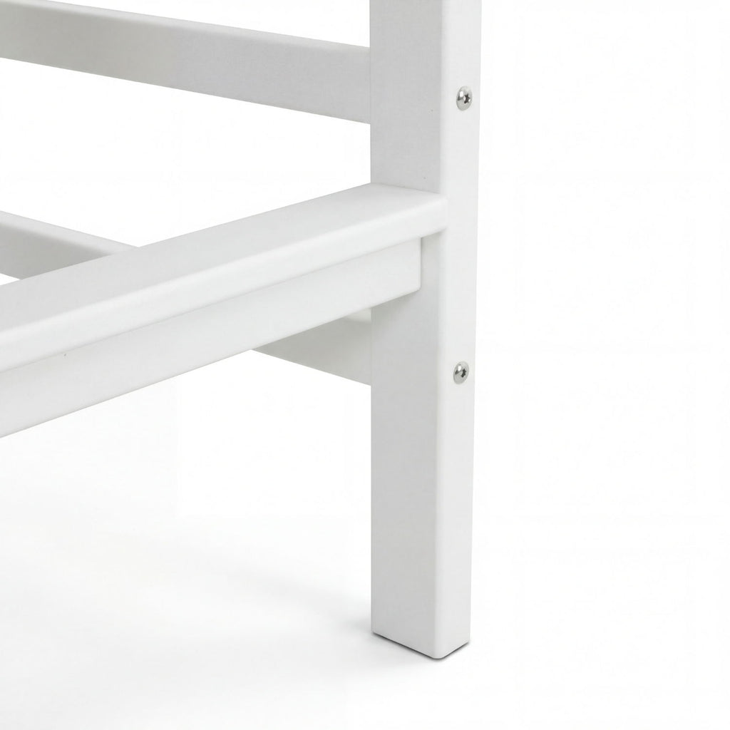 Outdoor Bar Height Adirondack Patio Chair With Cup Holder And Armrests All Weather UV Resistant - White