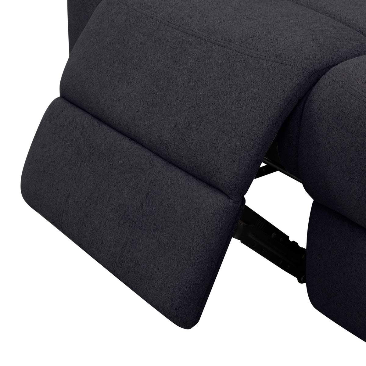 3 Seat Manual Reclining Sofa With Deep Recline - Black