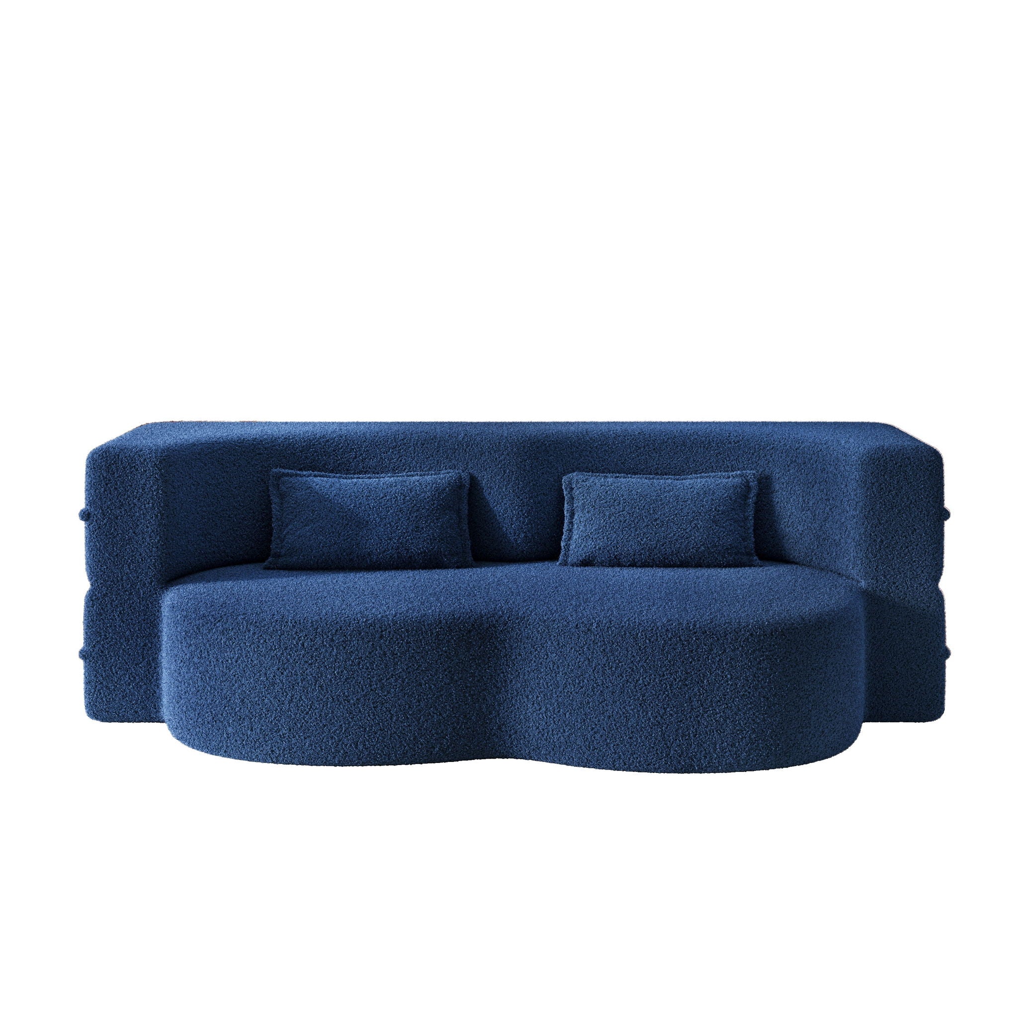 Modern Floor Sleeper Sofa Bed With 2 Pillows, Convertible Twin Size Folding Mattress For Living Room