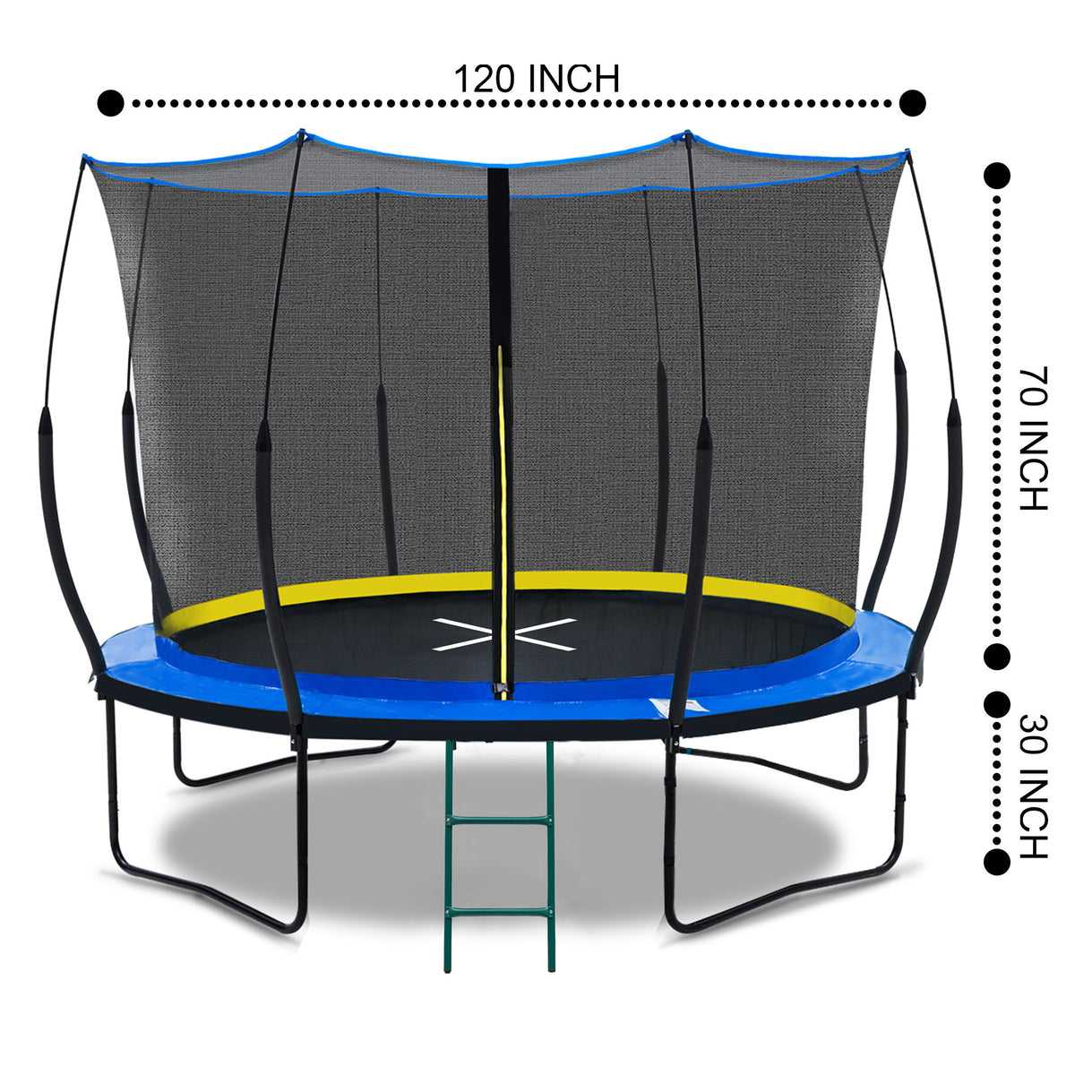 10 Ft Trampoline Inner Safety Net Elastic Ropes Version - Blue