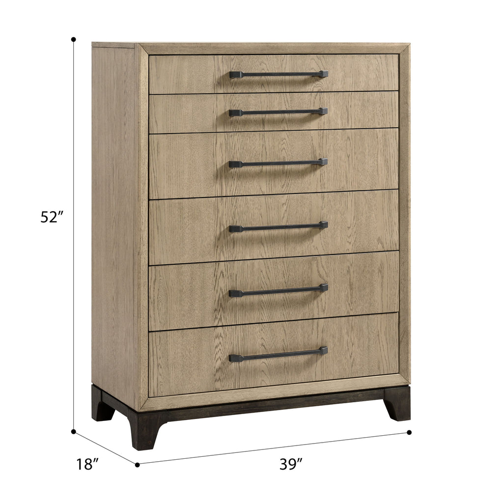 6 Drawer Chest With Smooth Glides - Brown