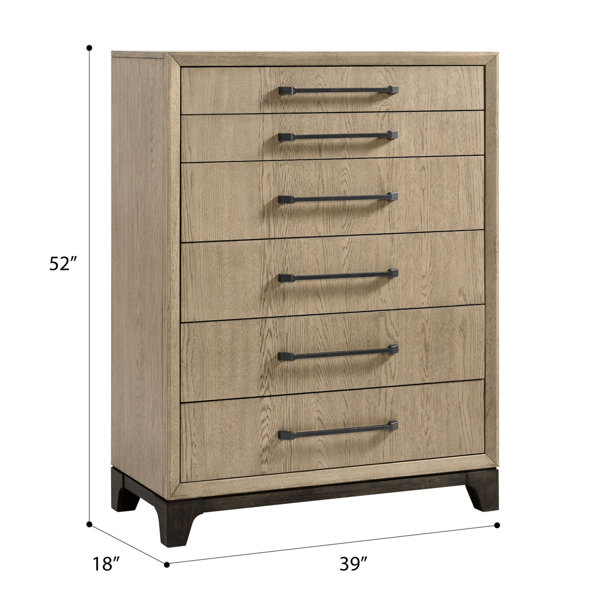 6 Drawer Chest With Smooth Glides - Brown