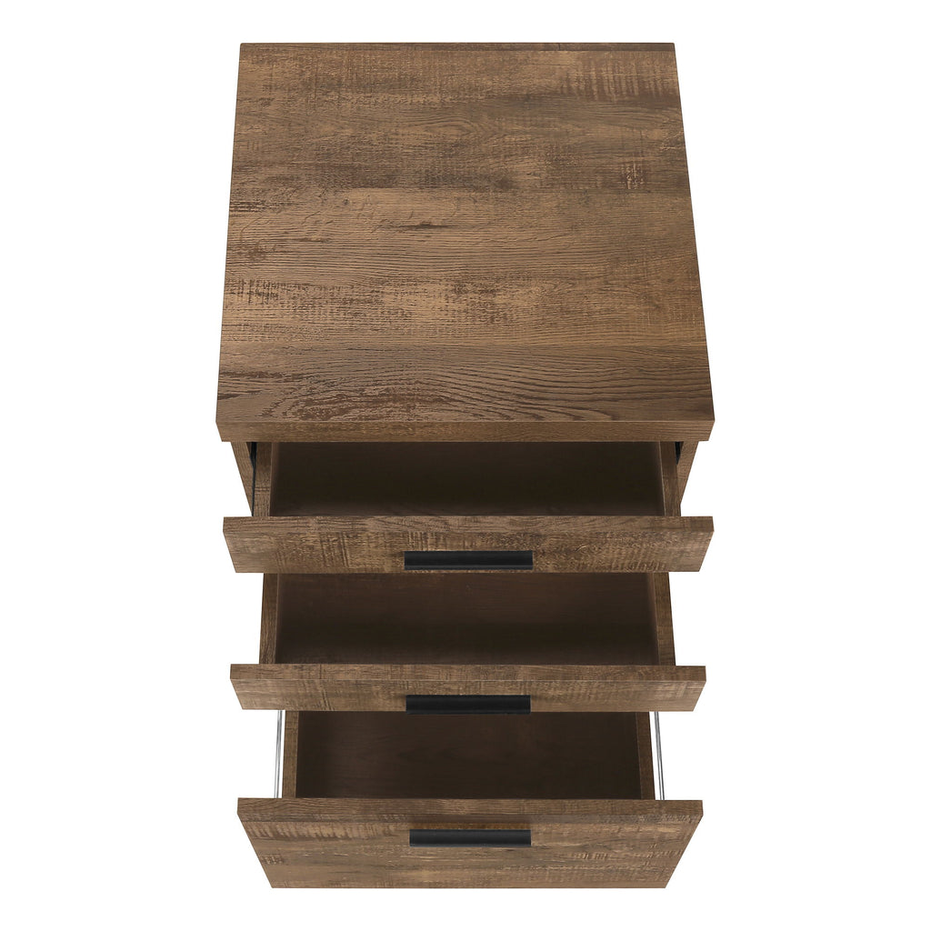File Cabinet Rolling Mobile Storage Drawers Printer Stand For Office - Brown