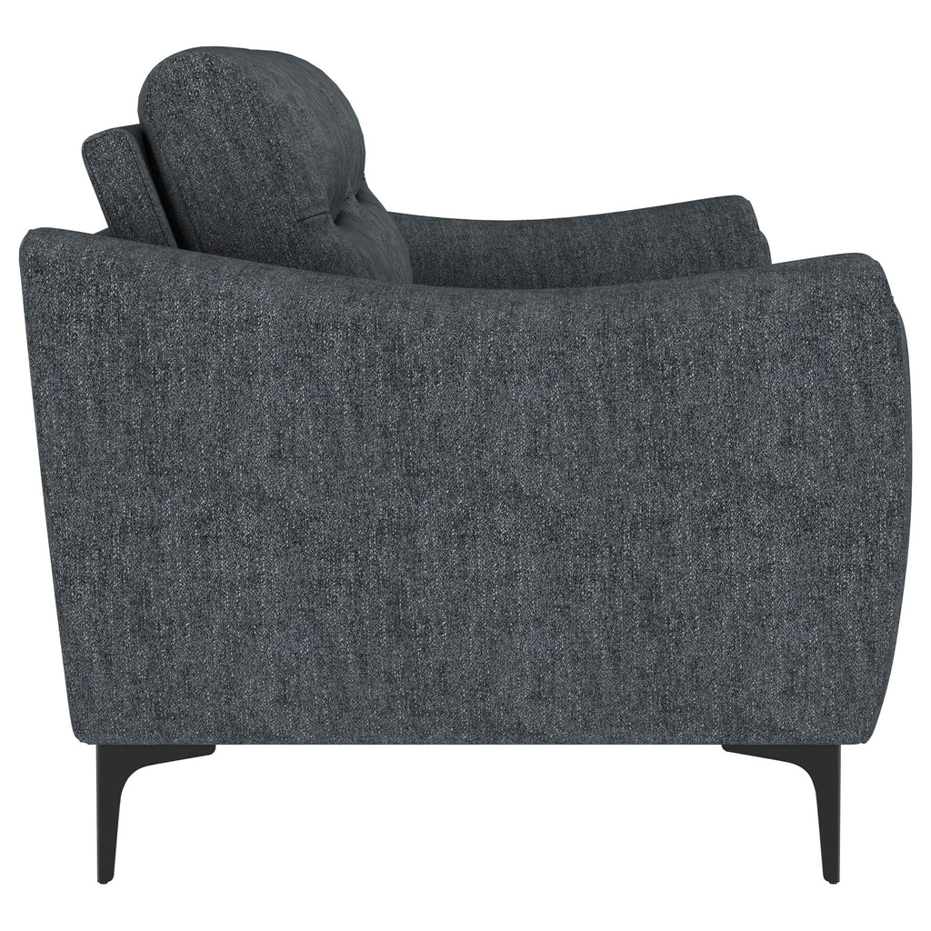 Oberle - 2 Piece Upholstered Sofa Set With Pocket Coil Seating - Charcoal
