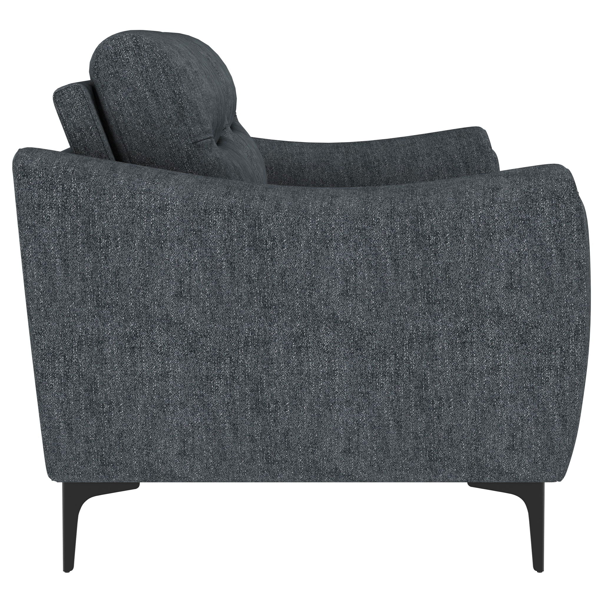 Oberle - 2 Piece Upholstered Sofa Set With Pocket Coil Seating - Charcoal