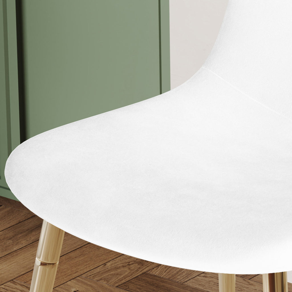Fabric Dining Chairs, Upholstered Armless Accent Chairs, Classical Appearance And Metal Legs (Set of 4)