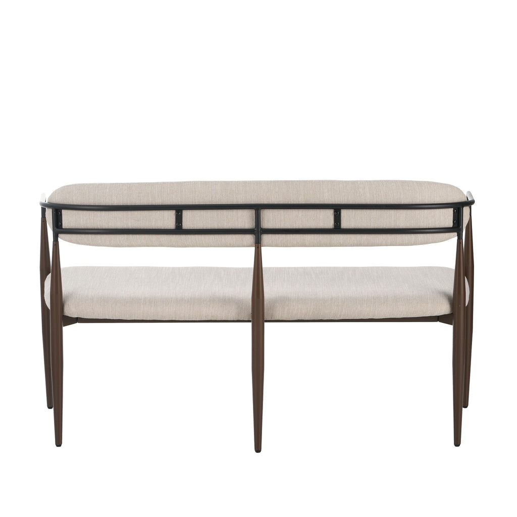 Modern Upholstered Loveseat Settee With Iron Frame