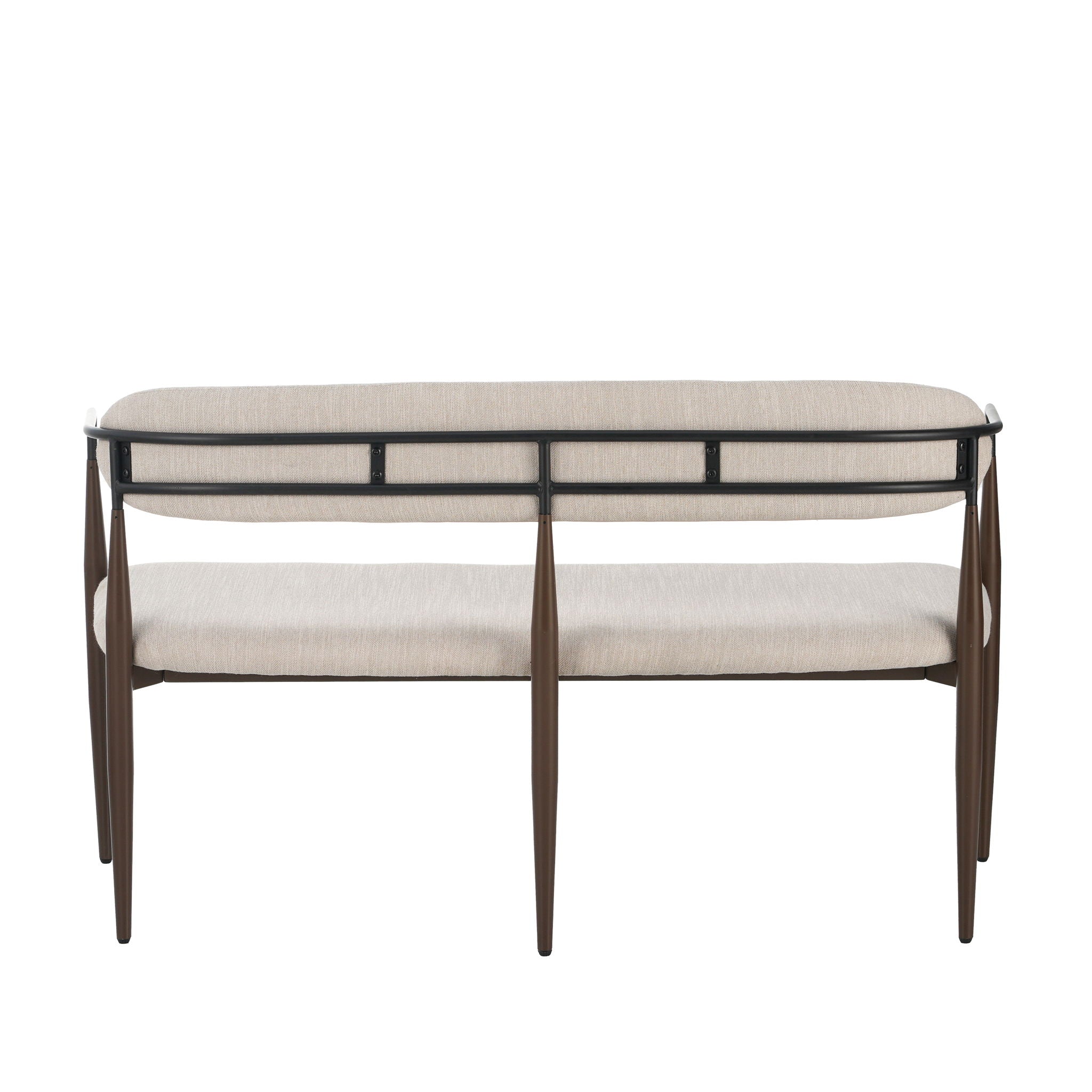 Modern Upholstered Loveseat Settee With Iron Frame